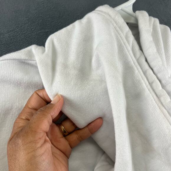 Dickies Raw Hem Crop Top Hoodie Sweatshirt Center Logo Skater Y2K Women's Medium - Picture 12 of 12